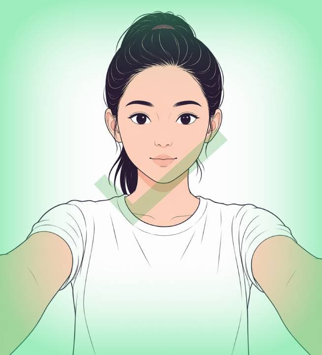 Front-facing model with hair pulled back